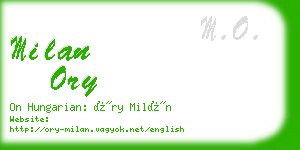 milan ory business card